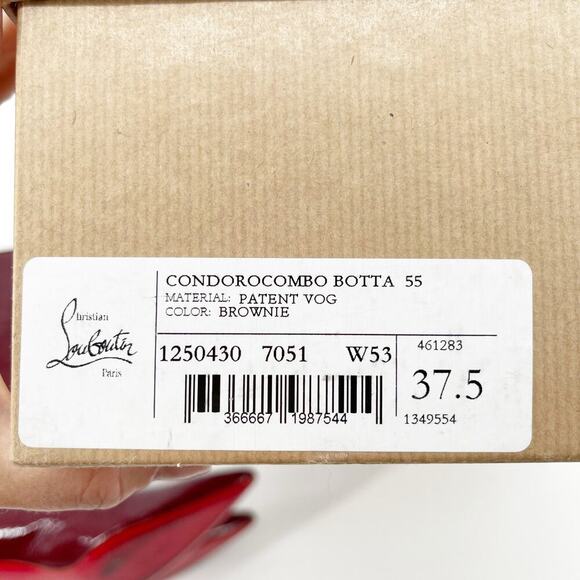 Christian Louboutin Red Patent Leather Condorocombo 55 Knee High Boot EU 37.5 - Picture 16 of 16